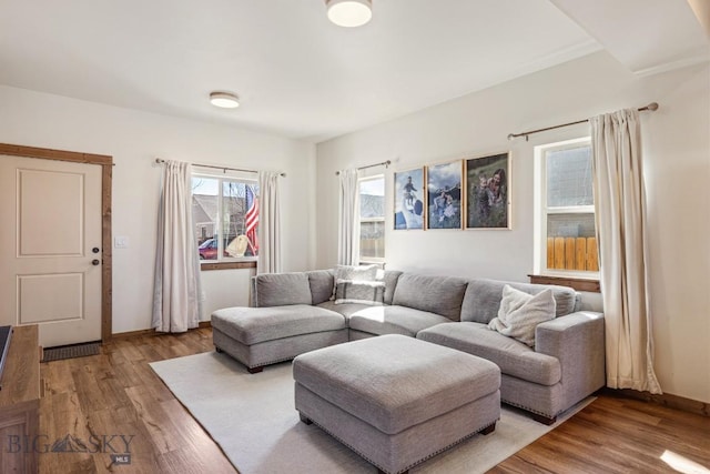 1009 Idaho Unit B, Belgrade, MT 59714 - living area with baseboards and wood finished floors