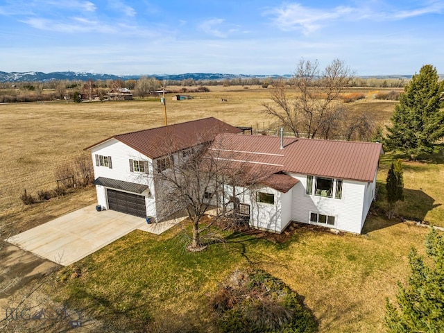 drone / aerial view featuring a rural view