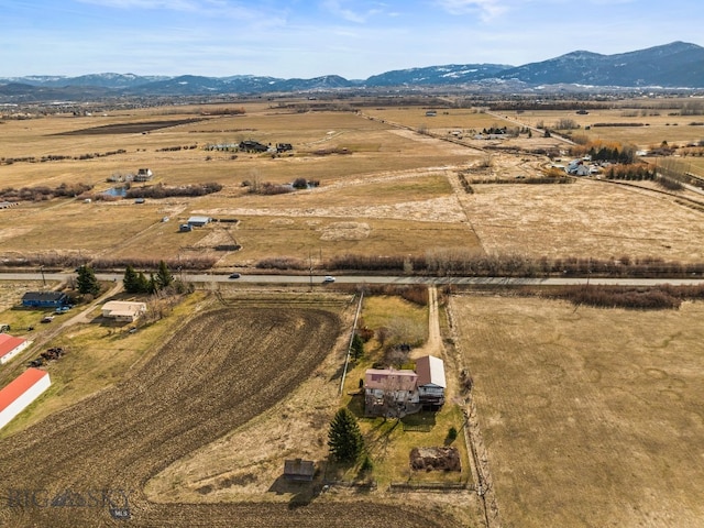 aerial view with a rural view and a mountain view