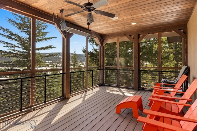 2430 Two Gun White Calf Rd, Big Sky, MT 59716 - wooden deck featuring ceiling fan