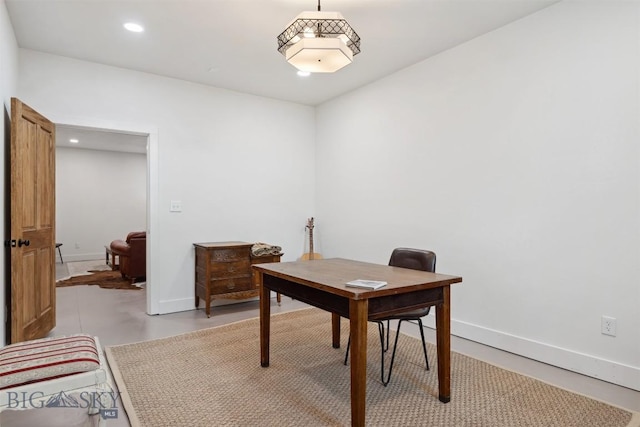 992 Deer Haven Dr, Deer Lodge, MT 59722 - office with baseboards, recessed lighting, and concrete flooring