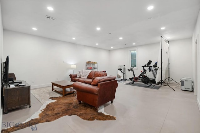 992 Deer Haven Dr, Deer Lodge, MT 59722 - living area featuring recessed lighting and finished concrete flooring