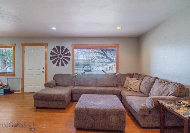 1916 S Jackson, Butte, MT 59701 - living area with light wood-style flooring, plenty of natural light, and recessed lighting