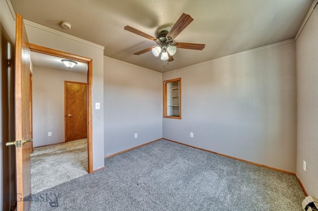 5585 W Cameron Bridge Rd, Manhattan, MT 59741 - carpeted spare room with ceiling fan, a smoke detector, and ornamental molding