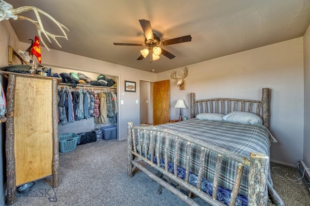 5585 W Cameron Bridge Rd, Manhattan, MT 59741 - carpeted bedroom featuring a closet and a ceiling fan