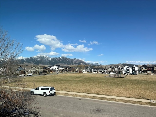 view of mountain feature featuring a residential view