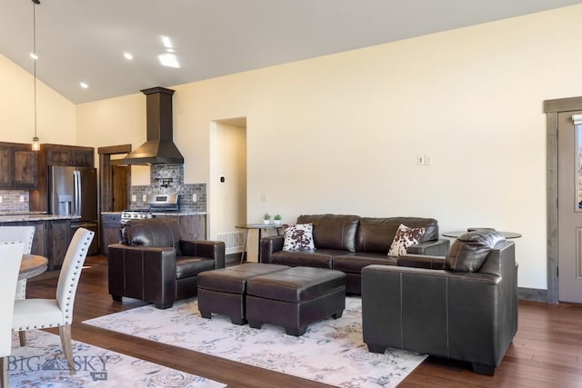 9 Cedar Ct, Ennis, MT 59751 - living room with wood finished floors and high vaulted ceiling