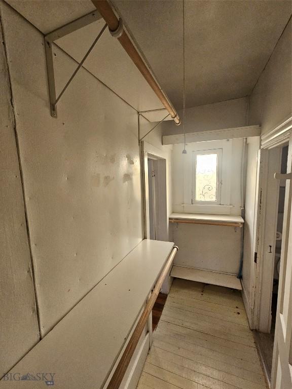 below grade area featuring light wood-style floors