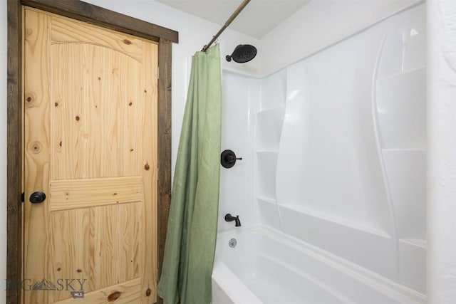 full bath featuring shower / bath combination with curtain