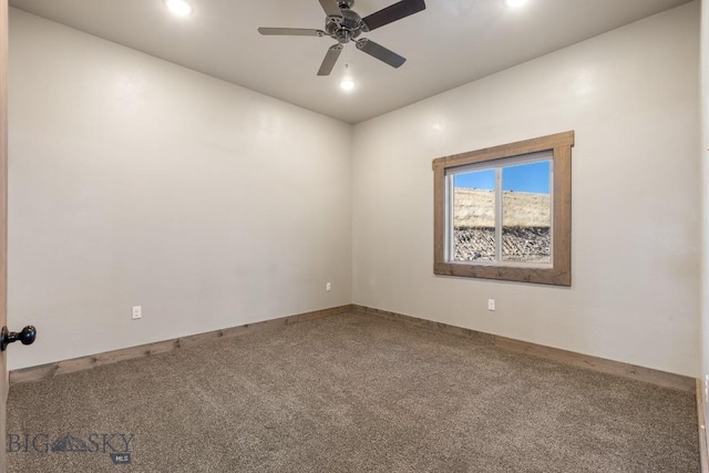 22 Red Rock Trl, Ennis, MT 59729 - spare room with carpet flooring, recessed lighting, and a ceiling fan