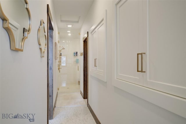 280 High Ridge Rd, Bozeman, MT 59715 - hall featuring attic access and baseboards