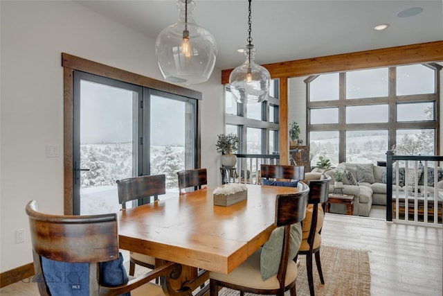 280 High Ridge Rd, Bozeman, MT 59715 - dining room with recessed lighting and light wood-type flooring