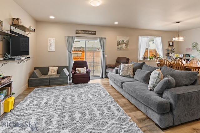 1519 Butler Crk Unit B, Belgrade, MT 59714 - living room featuring recessed lighting and light wood-style flooring