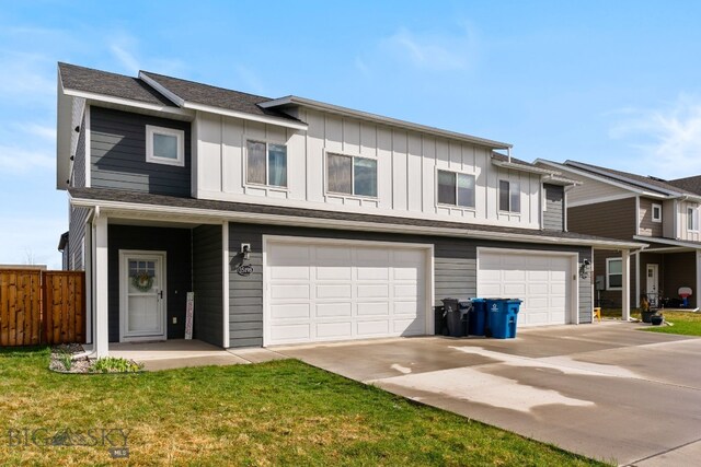 1519 Butler Crk Unit B, Belgrade, MT 59714 - multi unit property featuring an attached garage, concrete driveway, and board and batten siding