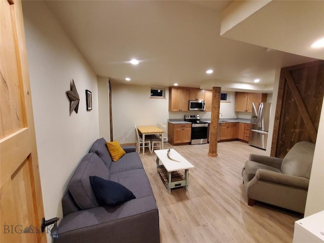 614 S 6th, Bozeman, MT 59715 - living area featuring recessed lighting and light wood finished floors