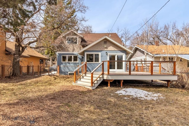 614 S 6th, Bozeman, MT 59715 - rear view of property featuring fence and a wooden deck