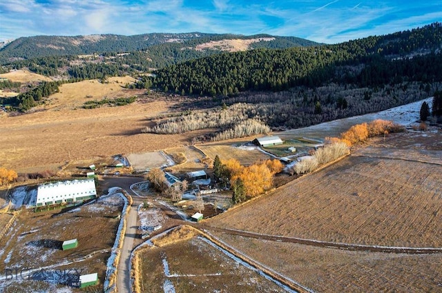 aerial view featuring a mountain view