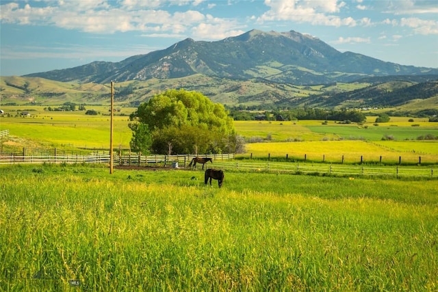 property view of mountains featuring a rural view