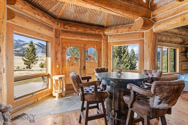 569/571 Cinnabar Basin Rd, Gardiner, MT 59030 - sunroom with a mountain view