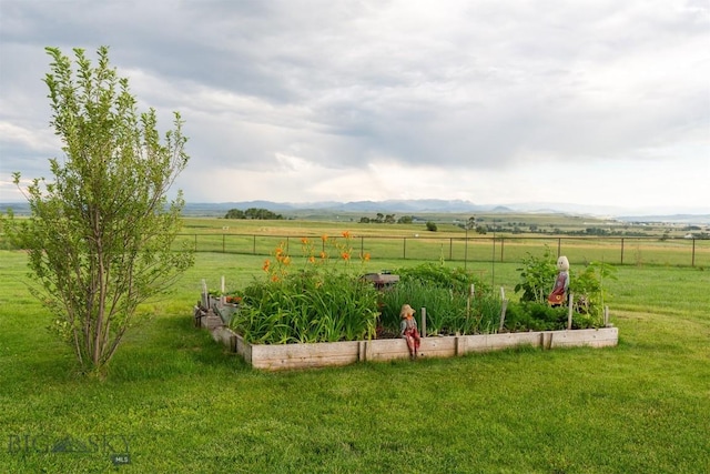 46 Rapelje Rd, Big Timber, MT 59011 - view of yard featuring a vegetable garden, fence, and a rural view