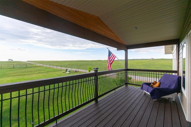 46 Rapelje Rd, Big Timber, MT 59011 - wooden deck with a lawn and a rural view