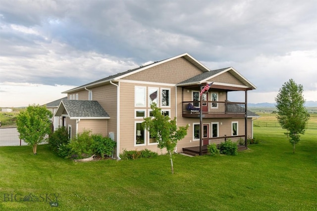 46 Rapelje Rd, Big Timber, MT 59011 - back of house with a yard and a balcony