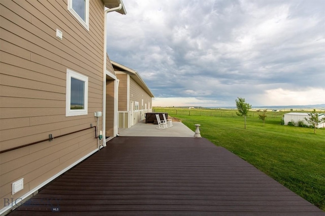 46 Rapelje Rd, Big Timber, MT 59011 - deck featuring a rural view and a lawn