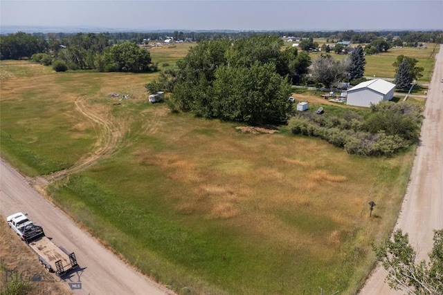aerial view featuring a rural view