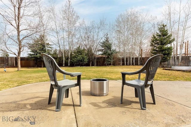 view of patio with a fenced backyard