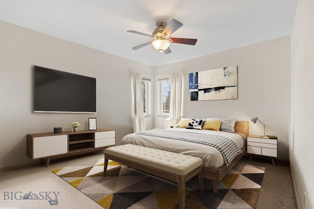 2514 Putter Ct, Bozeman, MT 59715 - carpeted bedroom featuring ceiling fan