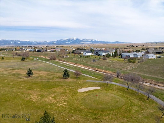 aerial view with a mountain view and a residential view