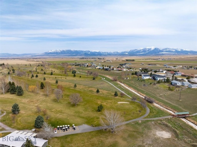 drone / aerial view with a rural view and a mountain view