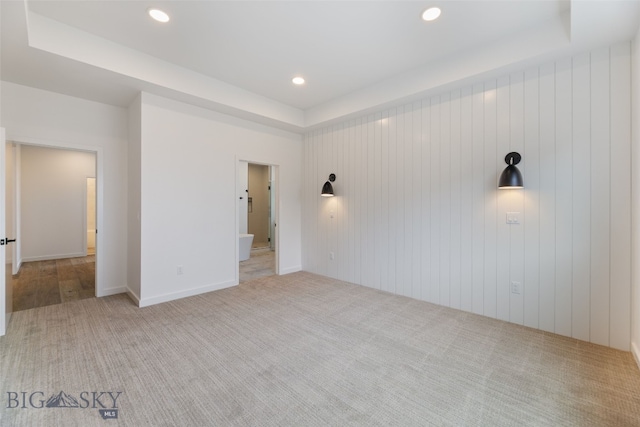 2806 S 30th Ave, Bozeman, MT 59718 - empty room with light carpet, recessed lighting, and a raised ceiling