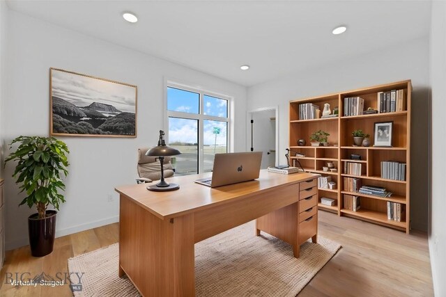 2806 S 30th Ave, Bozeman, MT 59718 - office featuring light wood-style floors, recessed lighting, and baseboards