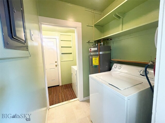 415 E Geyser, Livingston, MT 59047 - laundry room with washer / clothes dryer, laundry area, secured water heater, and baseboards