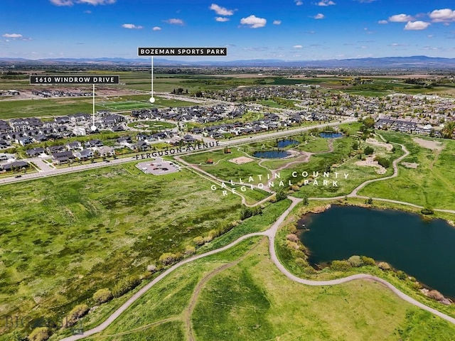 1610 Windrow Dr, Bozeman, MT 59718 - aerial perspective of suburban area featuring a nearby body of water