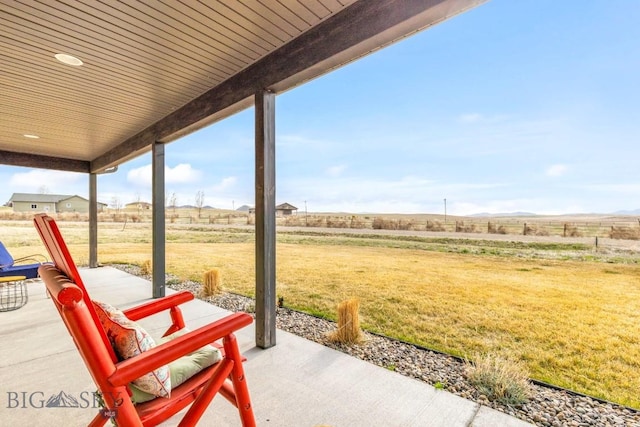 view of patio featuring a rural view