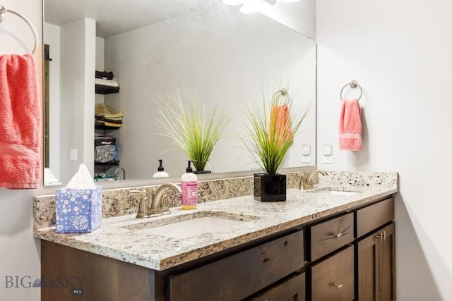 bathroom featuring a sink and double vanity