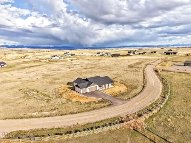 bird's eye view featuring a rural view