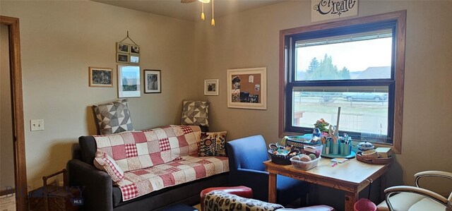 719 Jefferson St, Ennis, MT 59729 - living area with ceiling fan