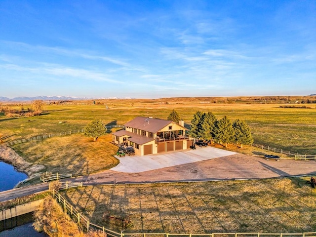 aerial view featuring a rural view