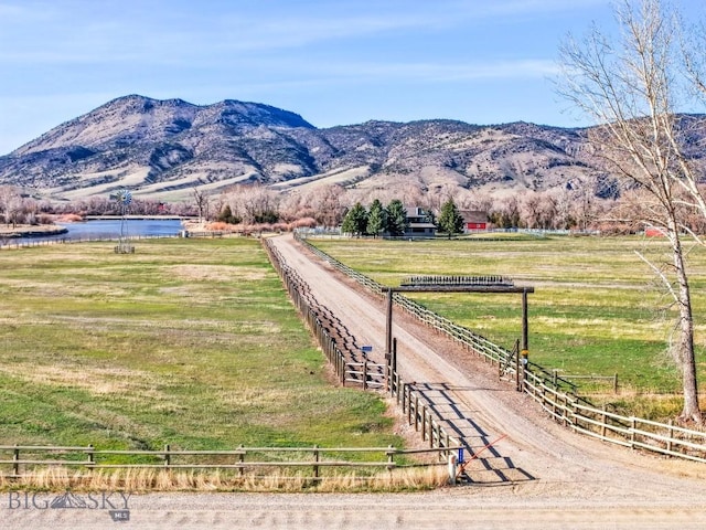 property view of mountains with a rural view