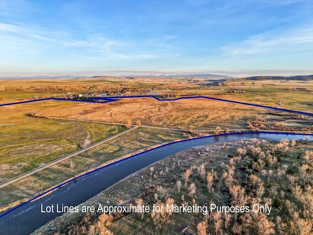 bird's eye view with a rural view