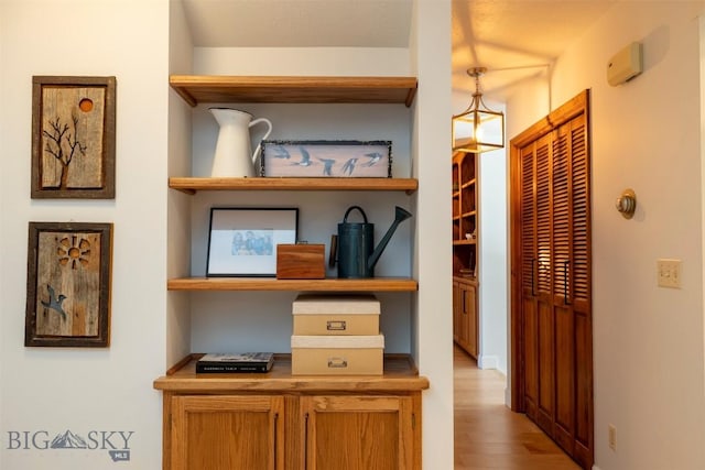 interior space with light wood finished floors