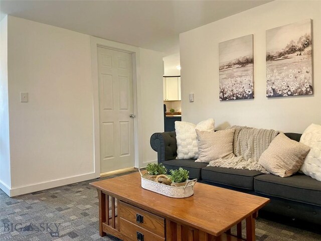 307 W Legion St, Whitehall, MT 59759 - living room with dark carpet and baseboards