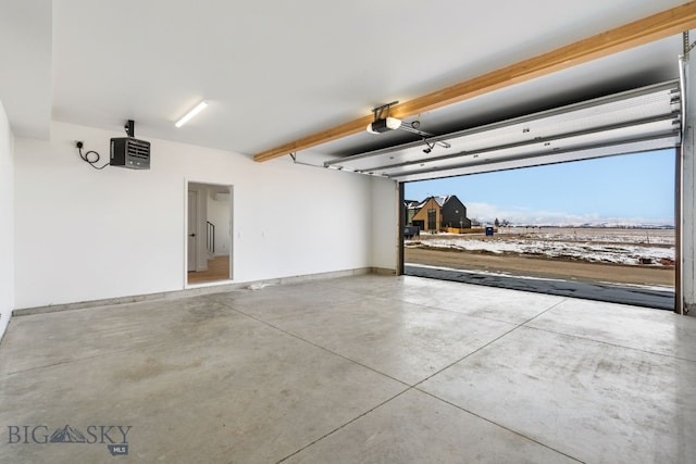 garage with baseboards
