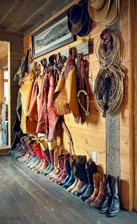 657 Waterloo Rd, Whitehall, MT 59759 - detailed view of wood walls and wood finished floors