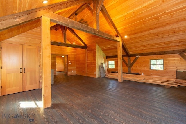 657 Waterloo Rd, Whitehall, MT 59759 - unfurnished living room featuring wood walls, wood finished floors, and wooden ceiling