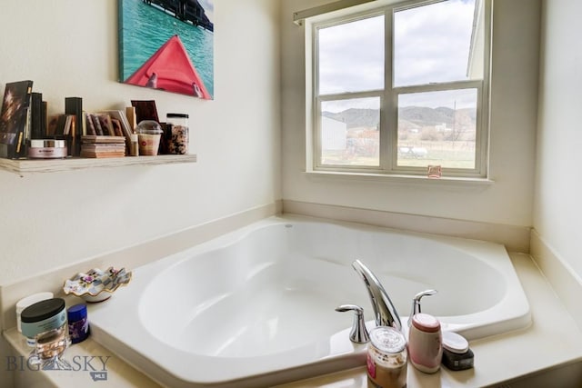 full bathroom featuring a garden tub