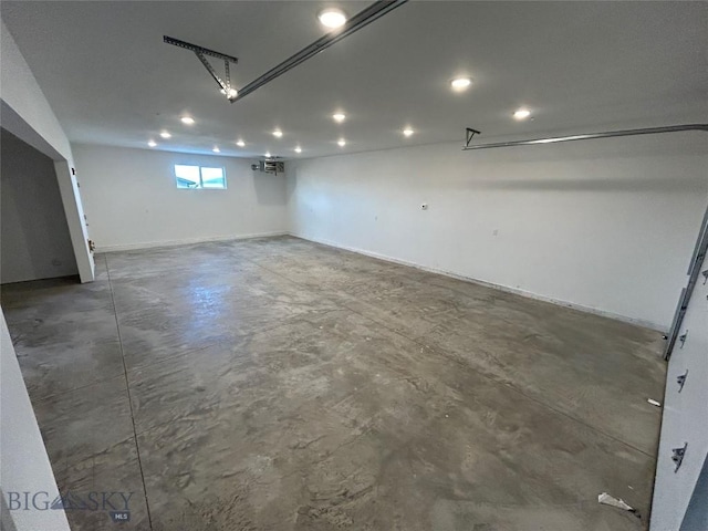garage featuring recessed lighting